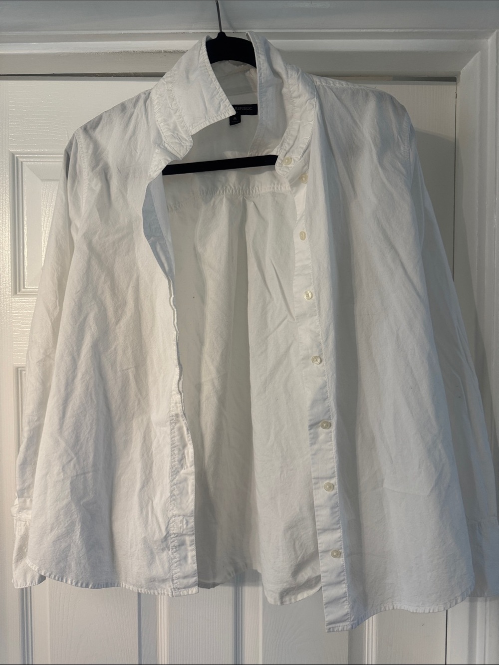 Banana Republic White Shirt with Black Label